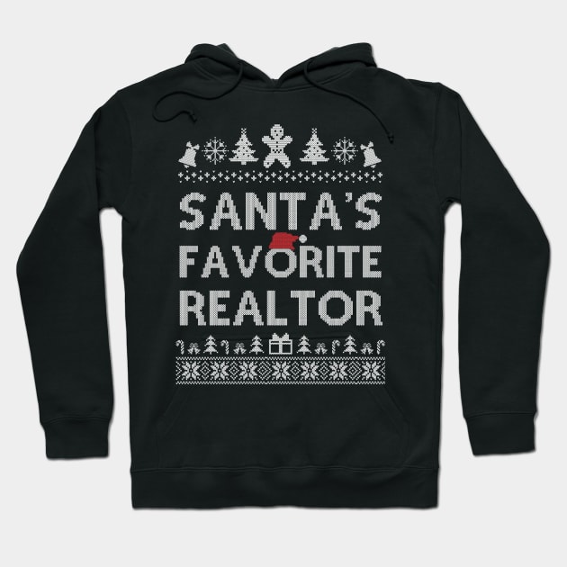 Santa's Favorite Realtor Christmas Mens Womens Funny Gift Hoodie by SloanCainm9cmi